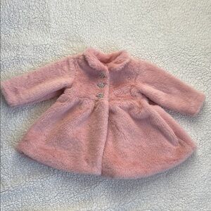 Nannette Baby Light Pink Plush Jacket with Rhinestone Buttons Size 0-3 Months